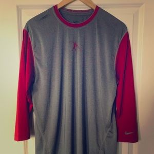 Nike Pro Combat Compression Shirt 3/4 Sleeves Red